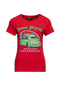 QUEEN KEROSIN - Print-Shirt mit Oldtimer-Print Los Angeles - offwhite