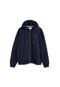 GANT - Damen Sweatjacke - SHIELD ZIP HOODIE, Kapuzen-Jacke, Logo, Baumwoll-Mix - Blau