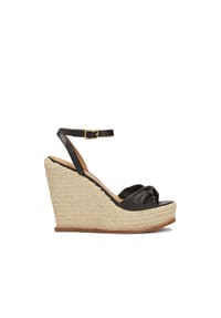 Kazar - Schwarze Ledersandalen auf einem Plateau - Schwarz