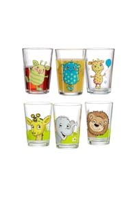 Ritzenhoff & Breker Kindergläser Monsterchen Dschungeltiere 205 ml 6er Set bunt - DSCHUNGELTIERE, MONSTERCHEN - bunt