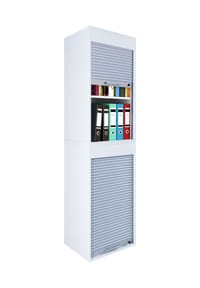VCM. - Büroschrank | Aktenschrank mit Rollladen | Maße ca. H. 186 x B. 50 x T. 40 cm – Aktos XL - Grau