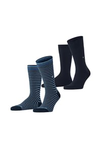 Burlington - Everyday Stripe Socken, 2er-Pack, für Herren - 3000 BLACK