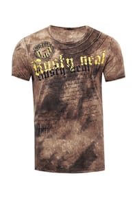 RUSTY NEAL® - T-Shirt mit toller Batik-Optik - Anthrazit