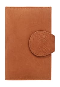 adagio - Geldbörse "Blume", Prägung, Leder, für Damen - braun