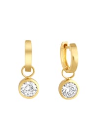 zeeme BASIC - Ohrringe 925/- Sterling Silber 2 Zirkonia - gelb