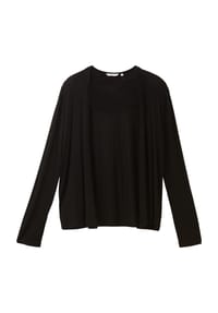 TOM TAILOR - Cardigan, offen, Flammgarn, für Damen - BLACK