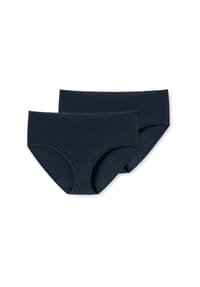 uncover by SCHIESSER - Damen Slip 2er Pack - Midi, Serie "Uncover", S-3XL - Dunkelblau