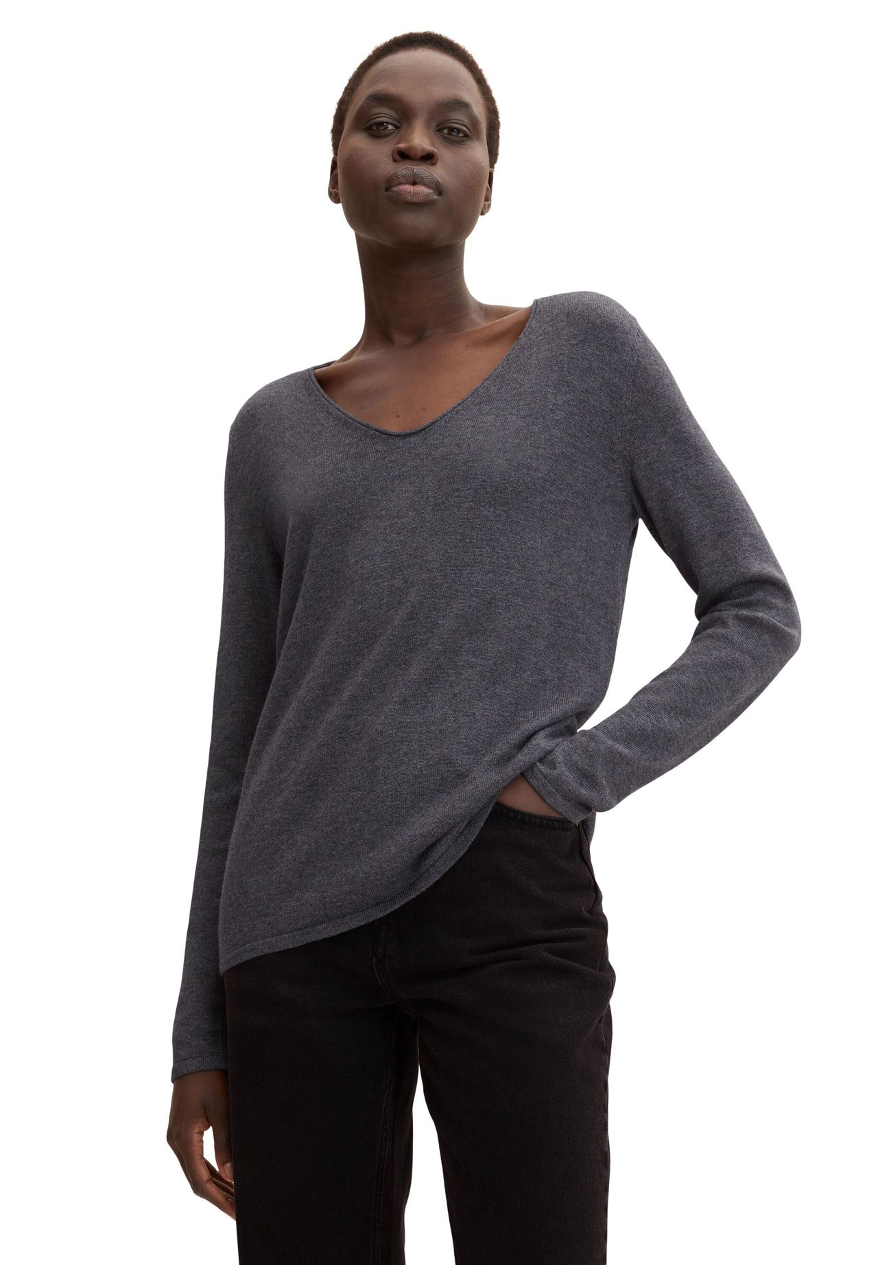 Tom Tailor Pullover, Rollkante, FüR Damen, Grau, Xl