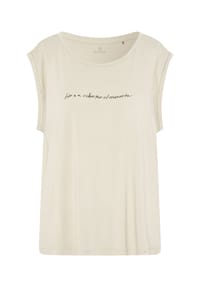 DETTO FATTO - Top mit zartem Schriftzug - 10 White