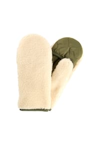 camel active - Teddy Handschuhe in einem Materialmix - Hellkhaki