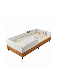 KOMHTOM - Kinderbett 90x200cm mit Weiche Antikollisions-Schwammkante - Naturfarben