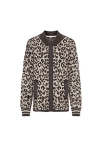 olsen - Cardigan mit Allover-Dessin und kleinem Stehkragen - Coffee Bean