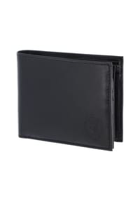oxmox® Leather - Leather Geldbörse RFID Schutz Leder 12 cm - schwarz-circle bloom