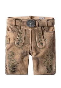 STOCKERPOINT - Plattler-Lederhose "Girgl", kurz, für Herren - SCHILF GESPECKT