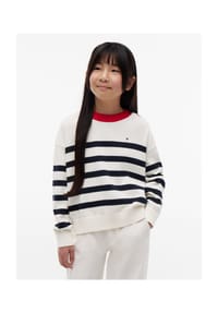 TOMMY HILFIGER - Pullover, Baumwolle, für Kinder - YA8  WHITE