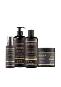 KERARGAN - Anti-Haarausfall Set - Shampoo, Conditioner, Maske & Serum Rizinusöl - weiß