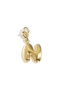 Adelia's LIVAYA Verspielte Details - Schmuckanhänger Charm-Einhänger mit Buchstabe N aus Edelstahl - goldfarben