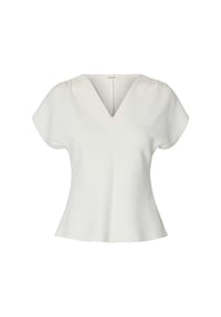 SELECTED FEMME - T-Shirt, V-Ausschnitt, für Damen - 182634 SNOW WHITE