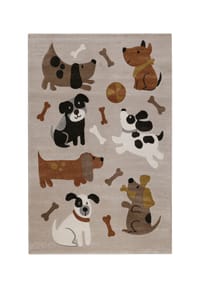 SMART KIDS - Kinderteppich Rocky & Friends - Moderner Spielteppich mit Konturenschnitt - sand beige meliert