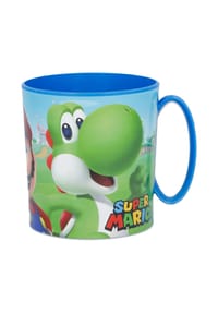 COFI - Super Mario Becher Mikrowellengeeigneter Kunststoffbecher 390?ml – Mot - Blau 9x8x11cm