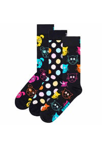HAPPY SOCKS - Unisex Socken, 3er Pack - Classic, Muster, Baumwollmischung, gemischte Farben - Banana