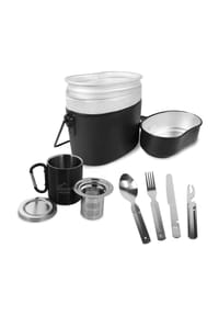 normani® - Kochgeschirr „Pennsylvania“, Tasse „Wisconsin“, Besteck „Kalifornien“ und Tessieb „Delaware“ - Blau
