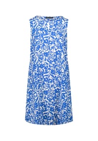 BETTY BARCLAY - Leinenkleid ohne Arm - Weiß/Blau
