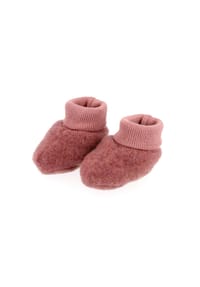maximo® - GOTS BABY-Schuhe, Wollfleece Strickbund - beigemeliert