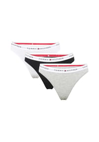 TOMMY HILFIGER - String Ess. Cotton, 3er-Pack, für Damen - 0R7 BLACK/BLACK/BL