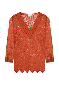 elanza - Blouse Anglaise - terracotta