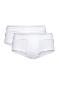 DUNMORE - DP Doppelripp Slip, 2er-Pack, breiter Bund, für Herren - WEIß