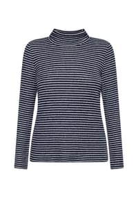 BETTY BARCLAY - Rollkragenshirt langarm - Dunkelblau/Weiß