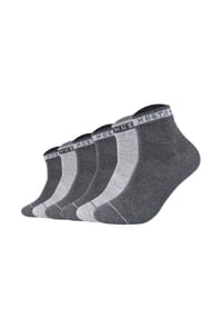 MUSTANG® - Herren Quartersocken, 6er Pack - Casual Organic Cotton Quarter, uni - Dunkelgrau Mix