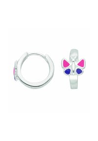 Adelia's - Damen 925 Silber Ohrringe   Creolen Schmetterling Ø 12,4 mm - silber
