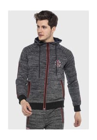 CIPO & BAXX® - Jacke Hoodie Sweatjacke im sportlichen Look - GREYMELANGE