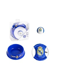 COFI - Real Madrid Haustier-Set Futternapf & Zubehör für Hunde - Blau 21x21x8,8 cm