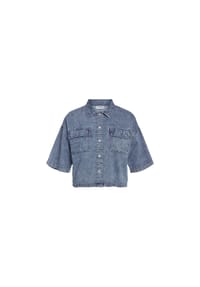 NOISY MAY - Halbarmbluse - Medium Blue Denim