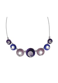 Steuer Modeschmuck - Kette Metall 2 Glasstein - violett