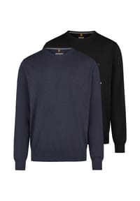 redmond - Pullover 2er Pack Basic - Schwarz