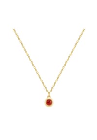 GLANZSTÜCKE MÜNCHEN - Damen Kette aus 925/- Sterling Silber in Gelbgold mit Granat - gelbgold