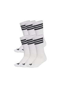 adidas - Unisex Socken, 6er Pack - 3-Stripes Essentials Cushioned Crew, Logo, Streifen, gepolstert - Weiß
