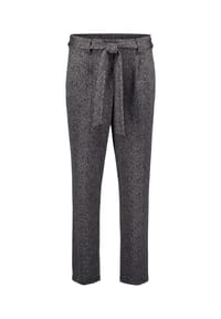 zero - Stoffhose Herringbone mit Bindegürtel 28 Inch - BlackCream
