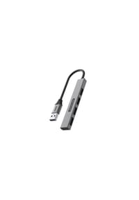 COFI - USB-A zu 4x USB-A Nano Hub, ultrakompakt & tragbar - Grau 6 x 1,5 x 0,8 cm