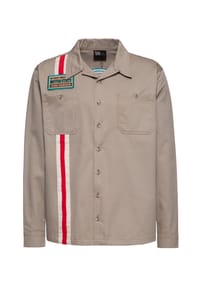KING KEROSIN - Langarmhemd mit hochwertigem Stickpatch auf Rückenpartie Kustom Kulture V8 - sand
