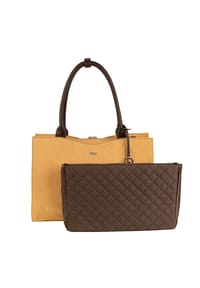 SOCHA BUSINESS BAGS STRAIGHT LINE - Laptoptasche elegant 15.6 Zoll für Damen, Synthetik, leicht, Vollausstattung - gelb
