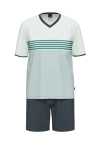 AMMANN - Pyjama-Shorty, V-Ausschnitt, für Herren - 468 METAL