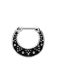 Adelia's - Septum Clicker Nasenpiercing schwarz mit Akzenten - schwarz