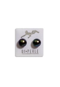 Adelia's - Damen Perlenschmuck 925 Silber Süsswasser Perlen Ohrstecker - anthrazit