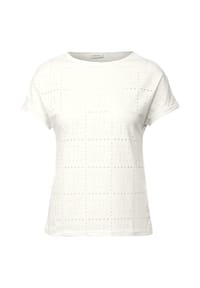 CECIL - T-Shirt, U-Boot-Ausschnitt, für Damen - 13474 VANILLA WHI