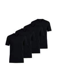 OLYMP - Herren T-Shirts, V-Neck, 4er Pack - Bodywear, Modern Fit, Baumwolle - Schwarz